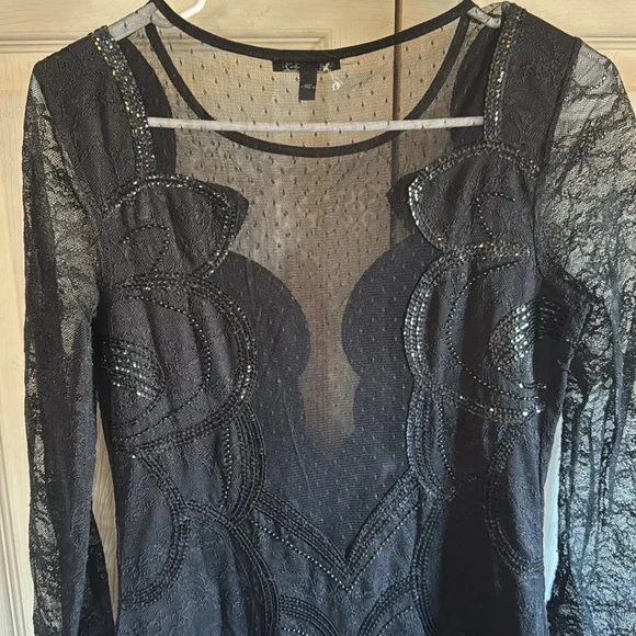 Express black sequence, speed, lace dress - Picture 5 of 5